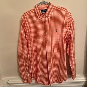 Men’s Polo Ralph Lauren Button Down Shirt - Size L 16-1/2 - 34/35 Orange White